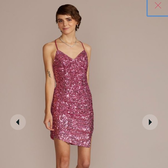 Jules & Cleo pink sequin dress - Picture 2 of 4
